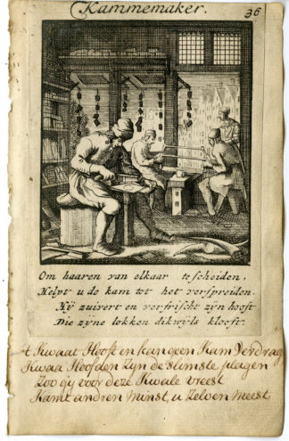 Antique Print-PROFESSION-KAMMEMAAKER-COMB MAKER-Luyken-1720