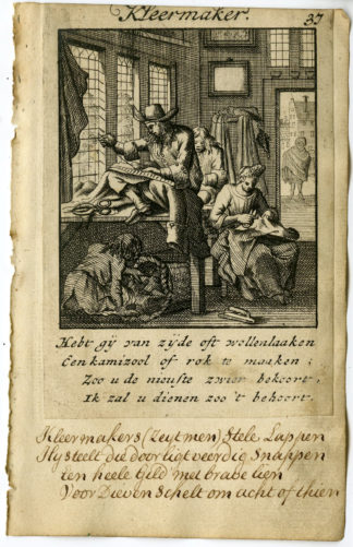 Antique Print-PROFESSION-KLEERMAKER-TAILOR-Luyken-1720