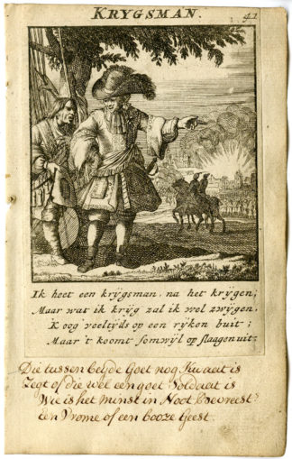 Antique Print-PROFESSION-DE KRYGSMAN-WARRIOR-Luyken-1720