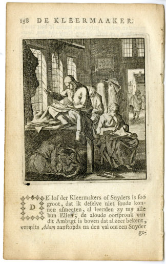 Antique Print-PROFESSION-KLEERMAAKER-TAILOR-Luyken-c.1700