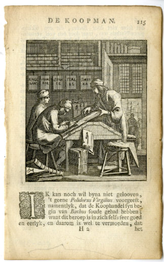 Antique Print-PROFESSION-DE KOOPMAN-MERCHANT-Luyken-c.1700