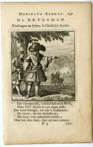 Antique Print-PROFESSION-DE KRYGSMAN-WARRIOR-Luyken-c.1700