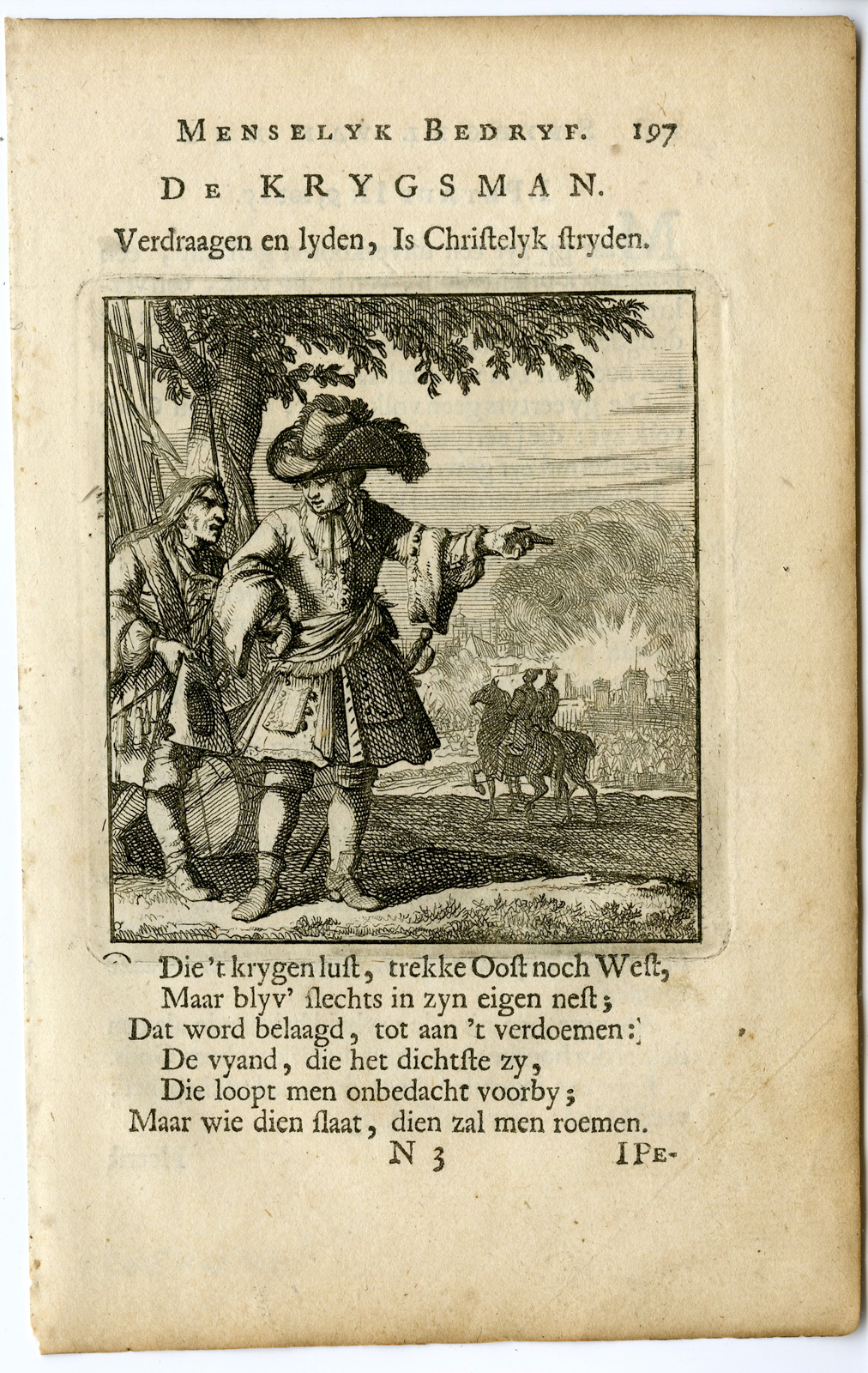 , Antique Print-PROFESSION-DE KRYGSMAN-WARRIOR-Luyken-c.1700, Pictura Antique Prints