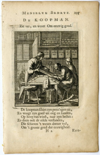 Antique Print-PROFESSION-DE KOOPMAN-MERCHANT-Luyken-c.1700