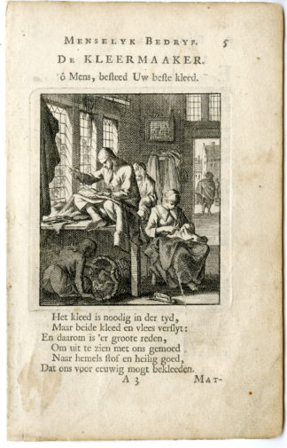 Antique Print-PROFESSION-KLEERMAAKER-TAILOR-Luyken-c.1700