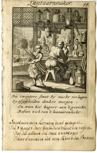 Antique Print-PROFESSION-LANTAARNMAKER-LANTERN MAKER-Luyken-1720