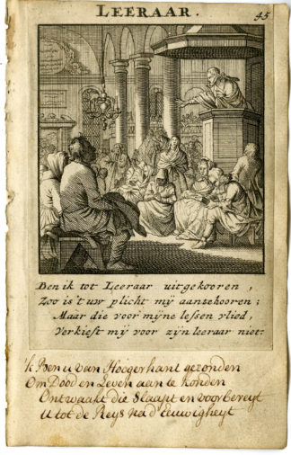 Antique Print-PROFESSION-LEERAAR-TEACHER-Luyken-1720