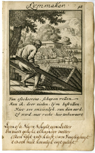 Antique Print-PROFESSION-LYMMAKER-GLUE MAKER-Luyken-1720