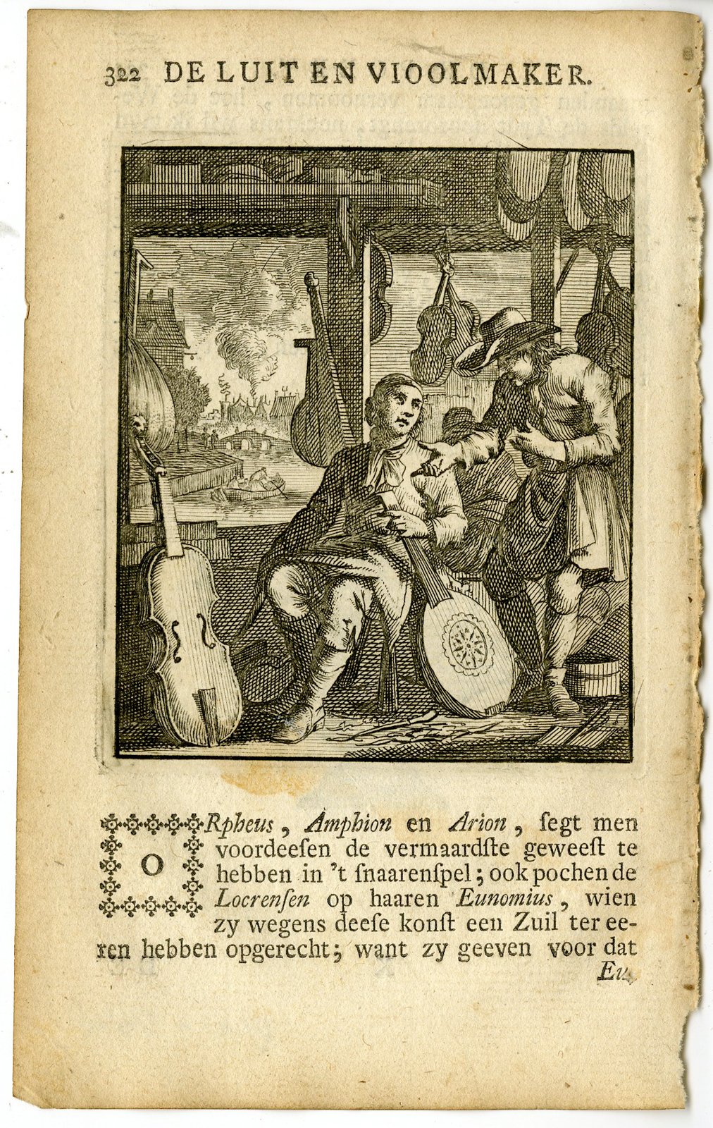 , Antique Print-PROFESSION-LUIT EN VIOOLMAKER-LUTE AND VIOLIN MAKER-Luyken-c.1700, Pictura Antique Prints