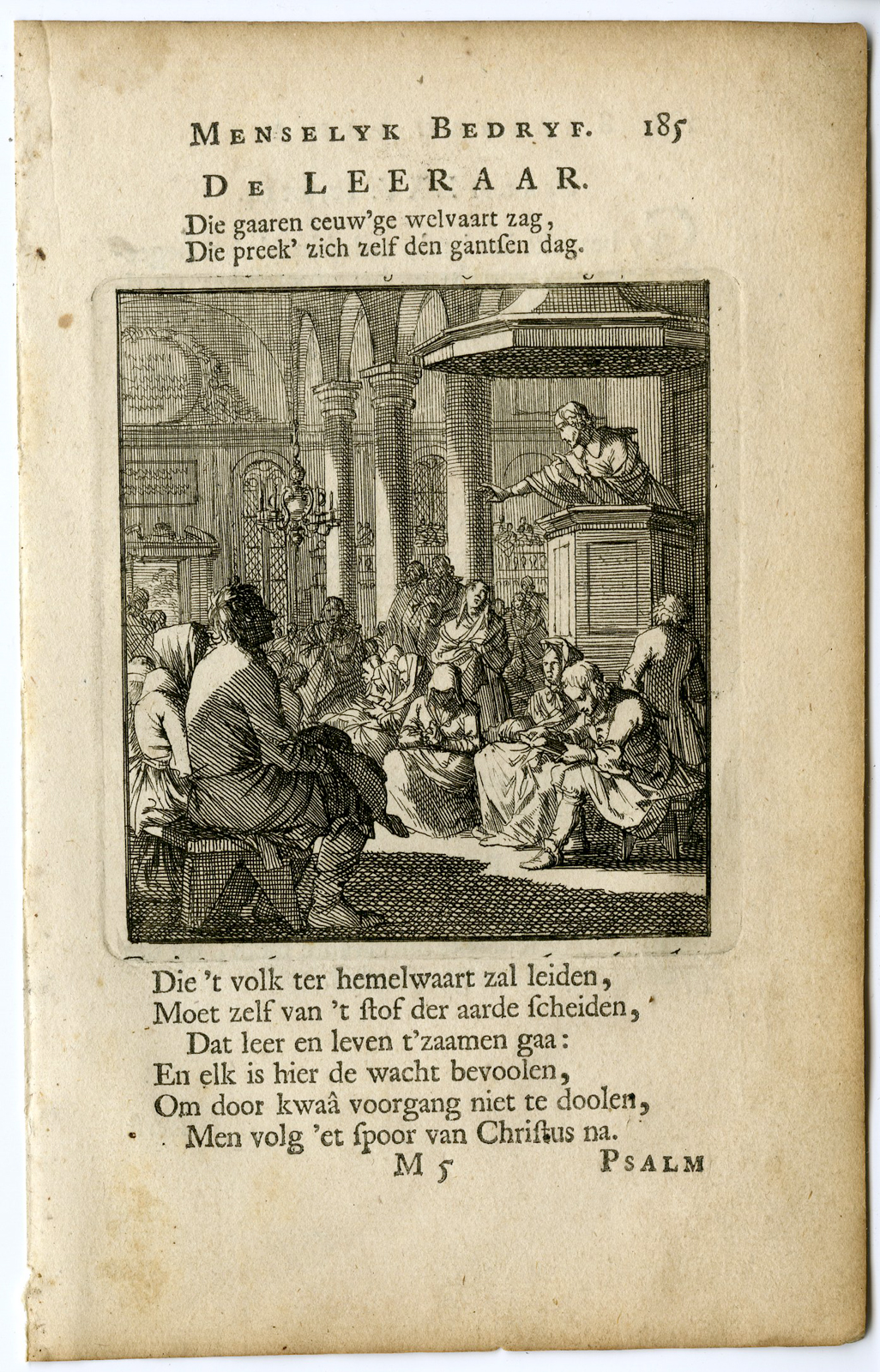 , Antique Print-PROFESSION-LEERAAR-TEACHER-Luyken-c.1700, Pictura Antique Prints