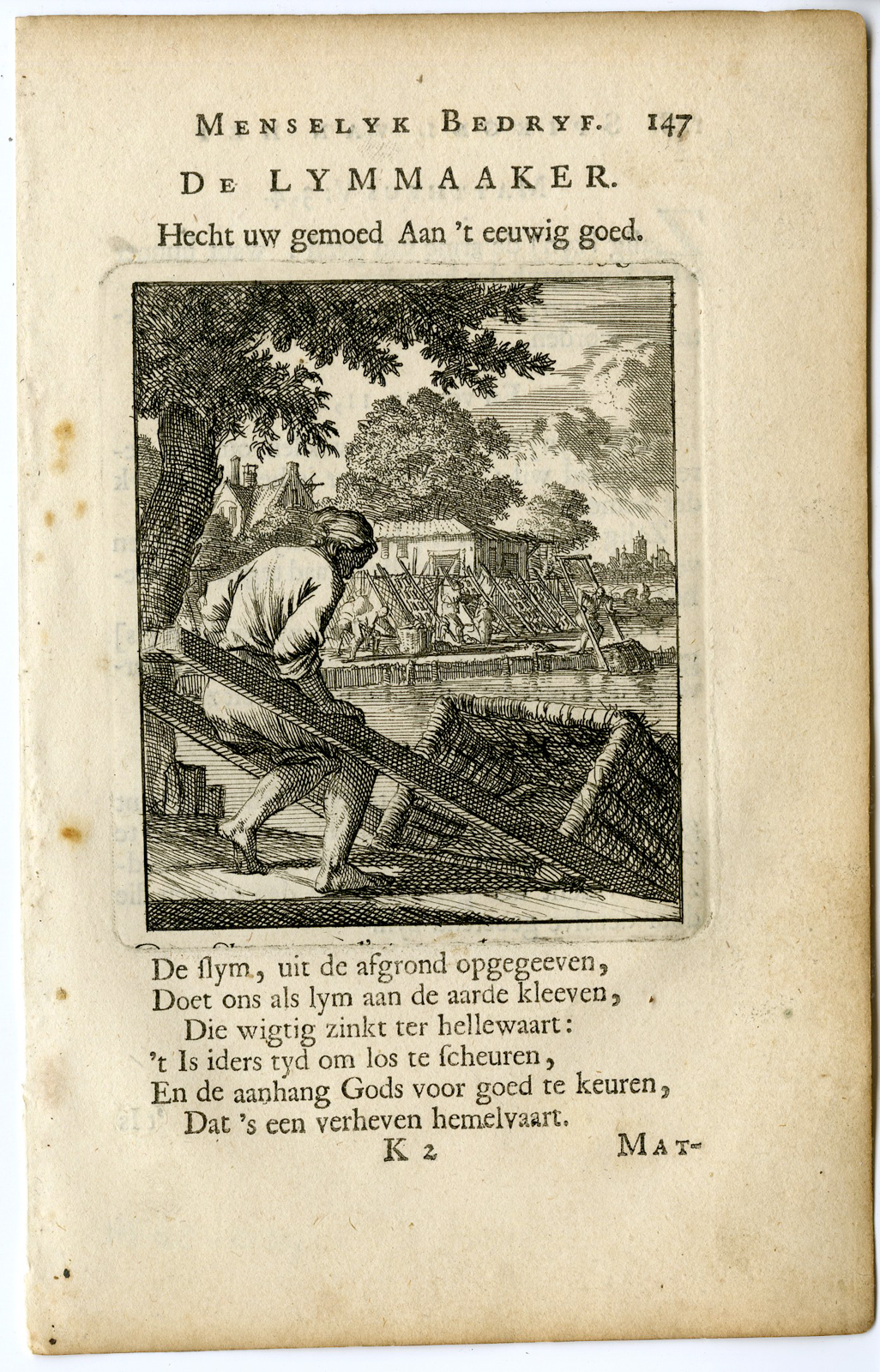 , Antique Print-PROFESSION-LYMMAAKER-GLUE MAKER-Luyken-c.1700, Pictura Antique Prints