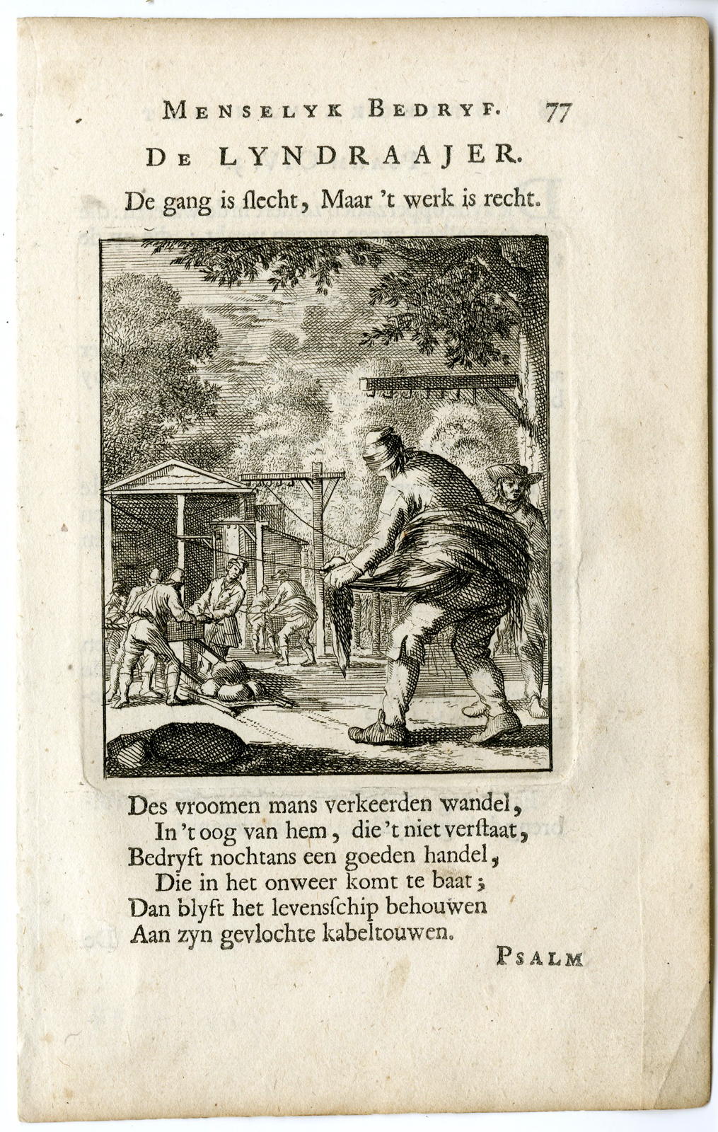 , Antique Print-PROFESSION-LYNDRAAJER-WIRE MAKER-Luyken-c.1700, Pictura Antique Prints