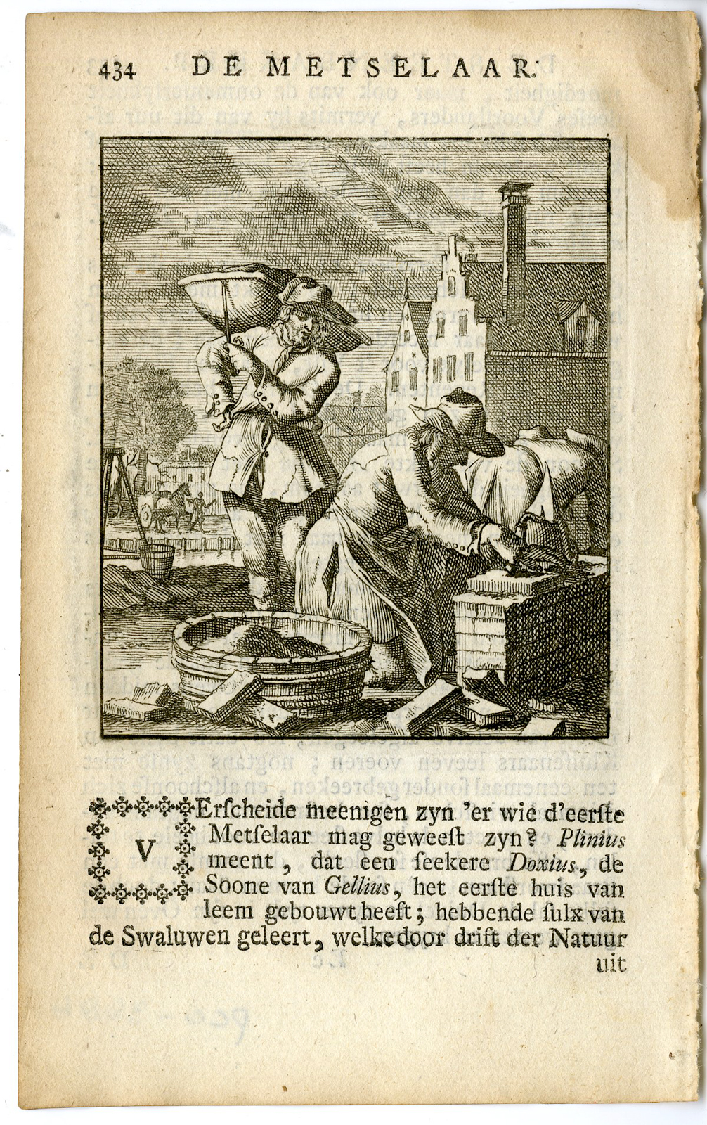 , Antique Print-PROFESSION-METSELAAR-MASON-Luyken-c.1700, Pictura Antique Prints