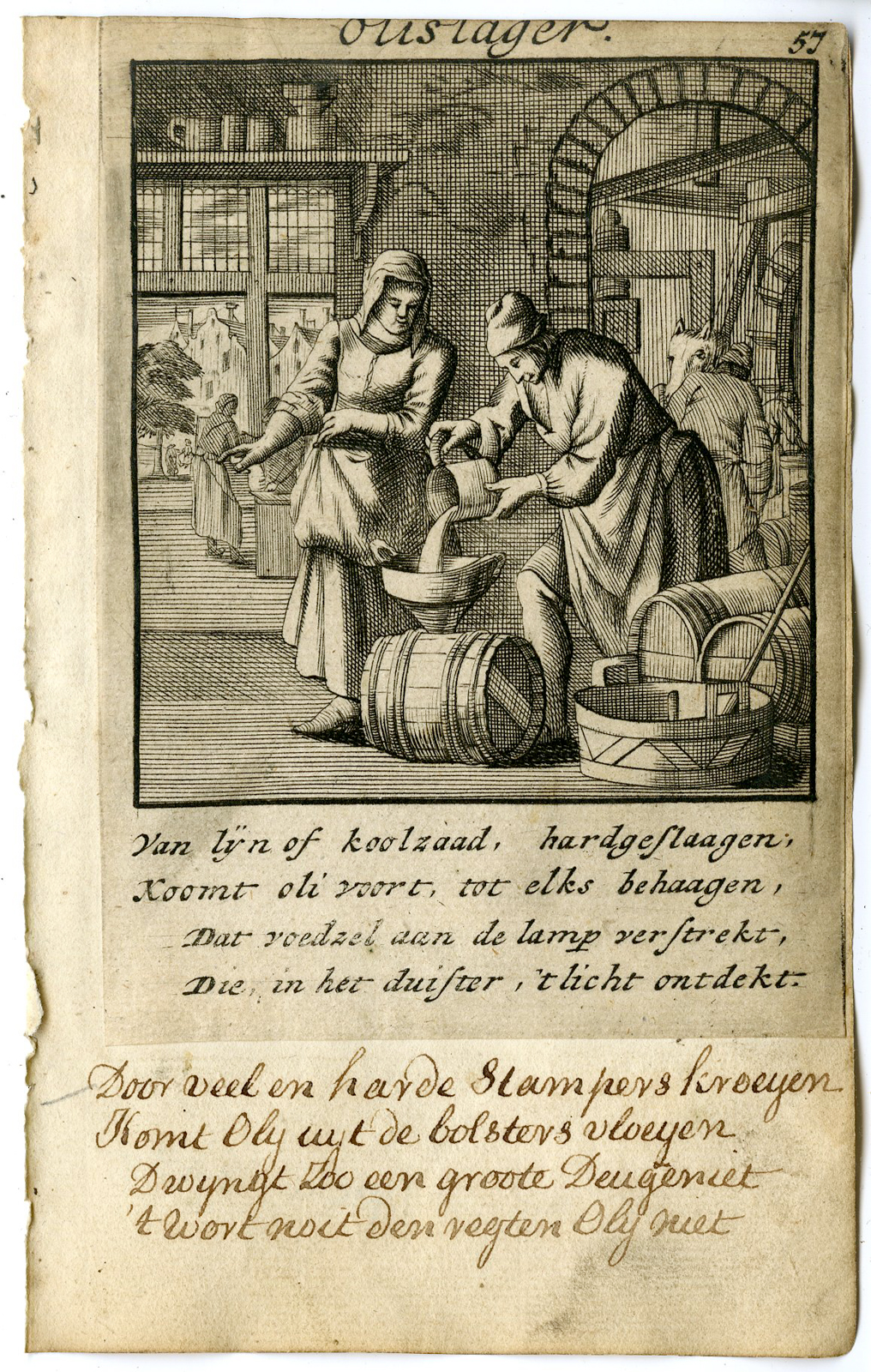 , Antique Print-PROFESSION-OLISLAGER-OIL BUTCHER-Luyken-1720, Pictura Antique Prints