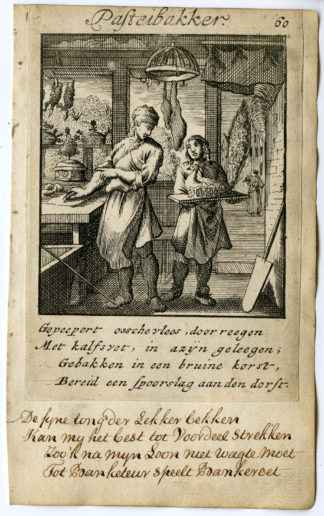 Antique Print-PROFESSION-PASTEIBAKKER-PIE BAKER-Luyken-1720