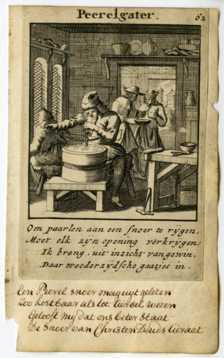 Antique Print-PROFESSION-PEERELGATER-PEARL HOLE MAKER-Luyken-1720