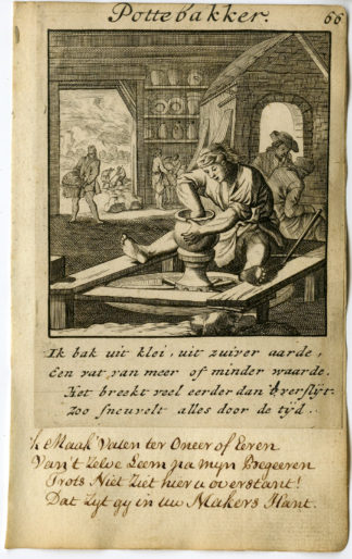 Antique Print-PROFESSION-POTTEBAKKER-POTTER-CHERAMICS MAKER-Luyken-1720