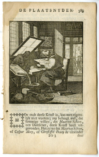 Antique Print-PROFESSION-PLAATSNYDER-PLATE CUTTER-Luyken-c.1700