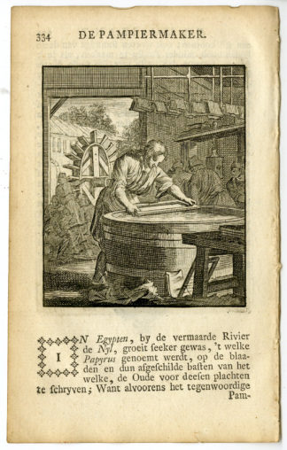 Antique Print-PROFESSION-PAPIERMAKER-PAPER MAKER-Luyken-c.1700