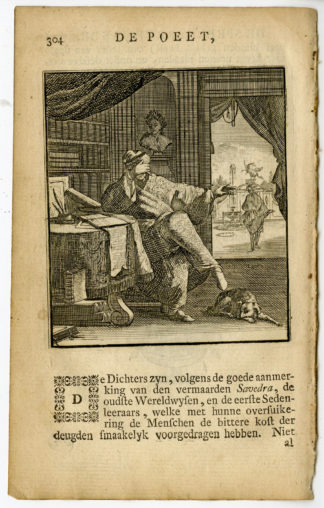 Antique Print-PROFESSION-POEET-POET-Luyken-c.1700