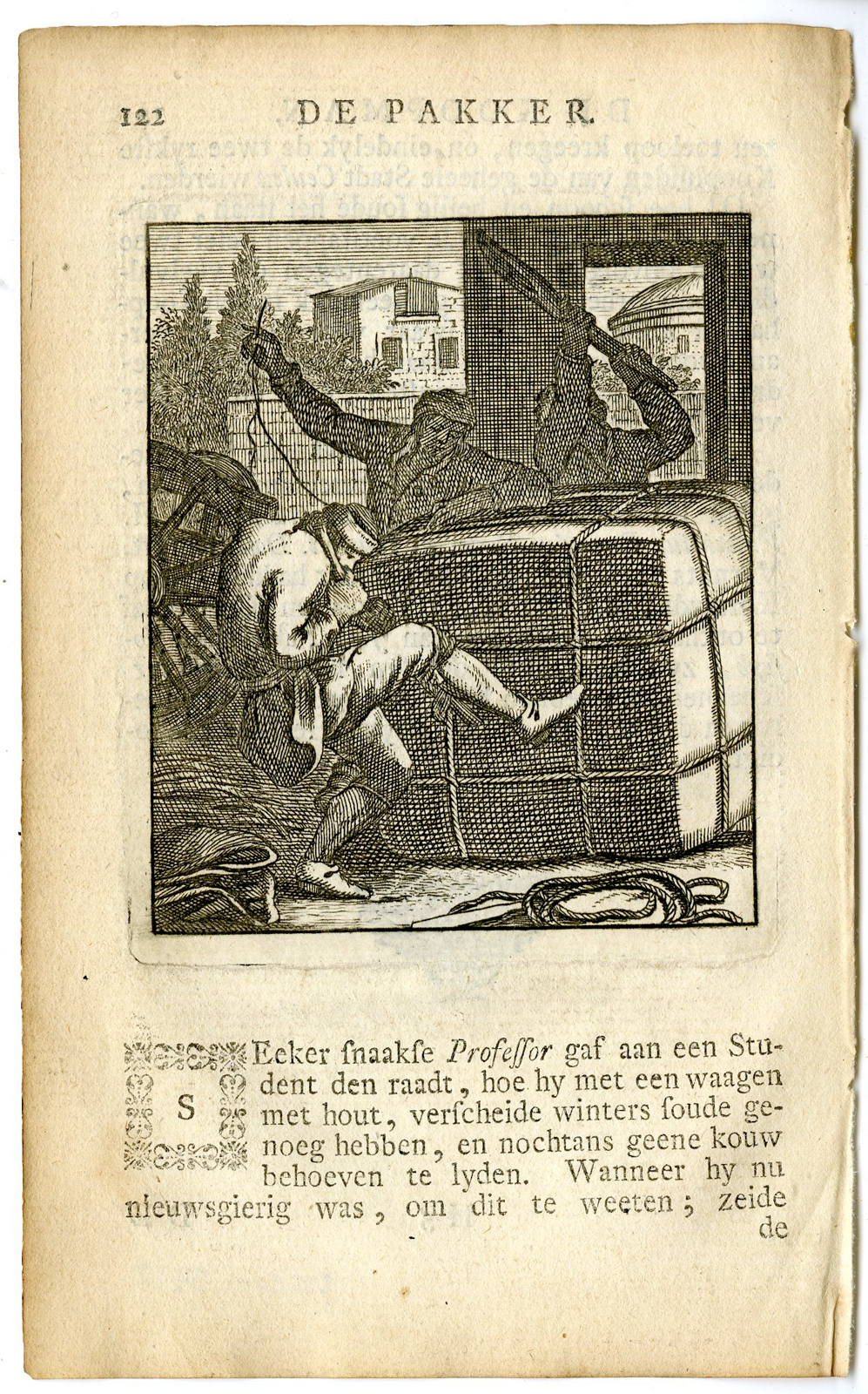 , Antique Print-PROFESSION-PAKKER-PACKER-Luyken-c.1700, Pictura Antique Prints