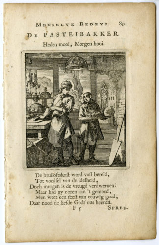 Antique Print-PROFESSION-PASTEIBAKKER-PIE BAKER-Luyken-c.1700