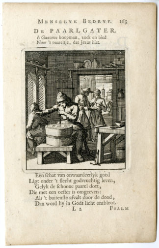Antique Print-PROFESSION-PEERELGATER-PEARL HOLE MAKER-Luyken-c.1700