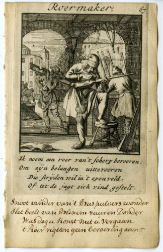 Antique Print-PROFESSION-ROEERMAAKER-RIFLE-GUN MAKER-Luyken-1720