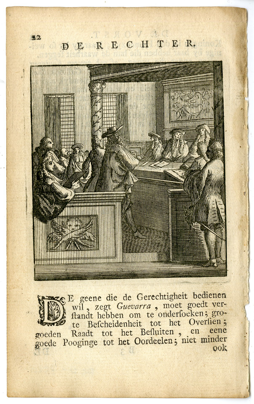, Antique Print-PROFESSION-RECHTER-JUDGE-Luyken-c.1700, Pictura Antique Prints