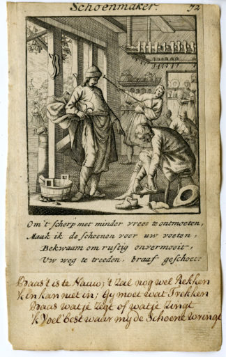 Antique Print-PROFESSION-SCHOENMAKER-SHOEMAKER-Luyken-c.1700