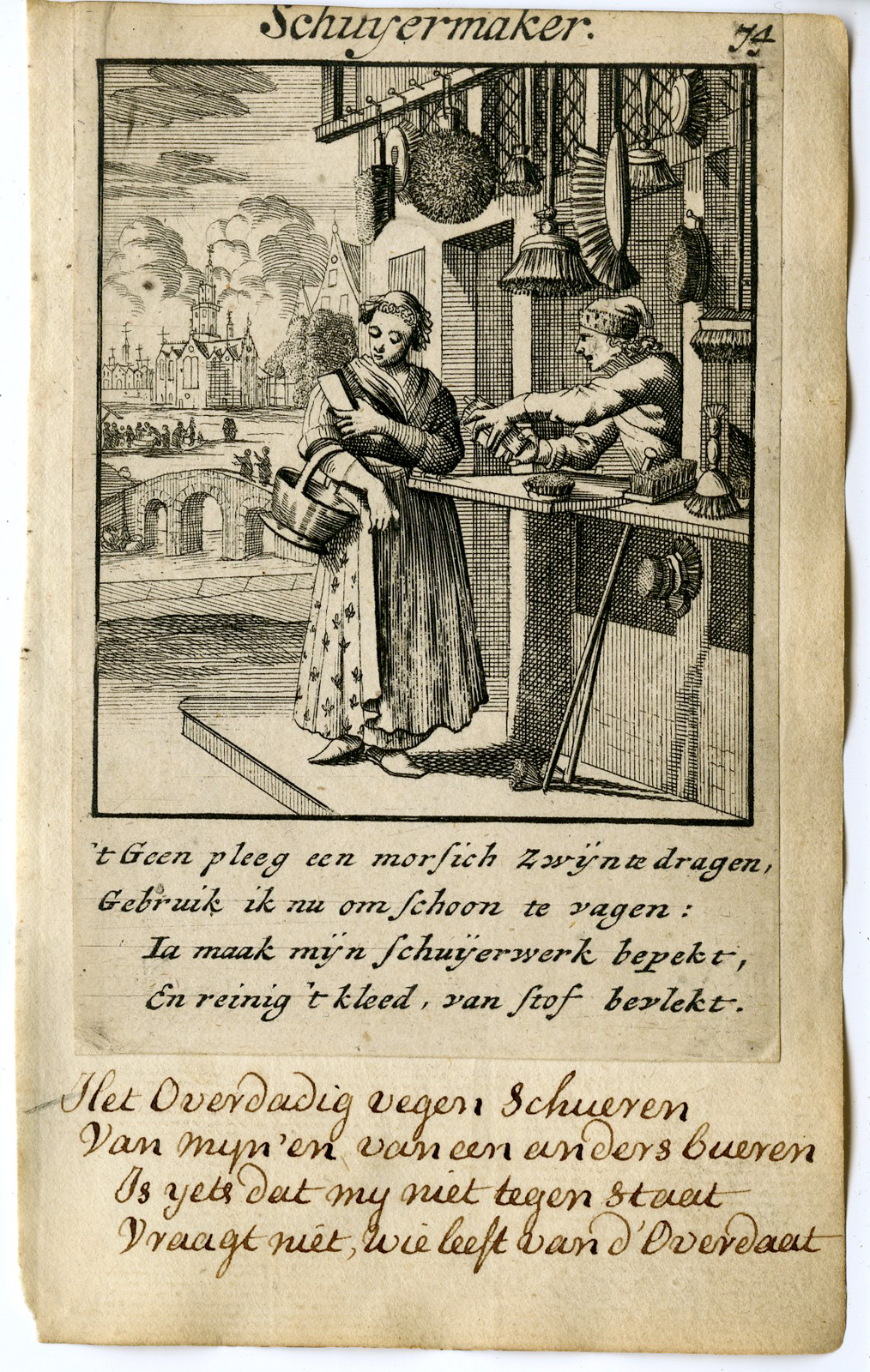 , Antique Print-PROFESSION-SCHUYERMAKER-SCRAPER-Luyken-c.1700, Pictura Antique Prints