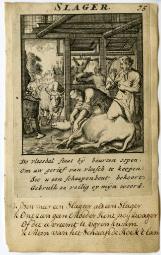 Antique Print-PROFESSION-SLAGER-BUTCHER-Luyken-1720