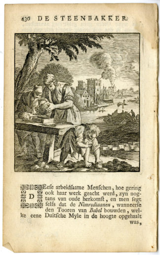 Antique Print-PROFESSION-STEENBAKKER-BRICK MAKER-Luyken-c.1700