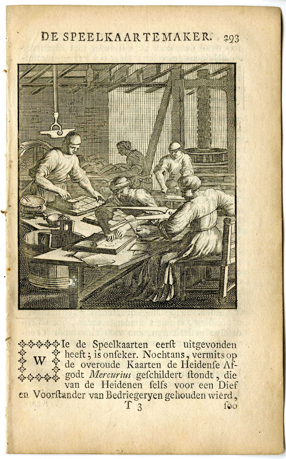 , Antique Print-PROFESSION-SPEELKAARTEMAKER-PLAYING CARD MAKER-Luyken-c.1700, Pictura Antique Prints