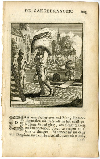 Antique Print-PROFESSION-SAKKEDRAAGER-BAG CARRIER-Luyken-c.1700