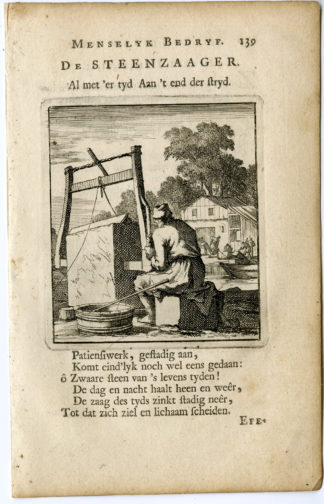 Antique Print-PROFESSION-STEENZAGER-STONE SAWER-Luyken-c.1700