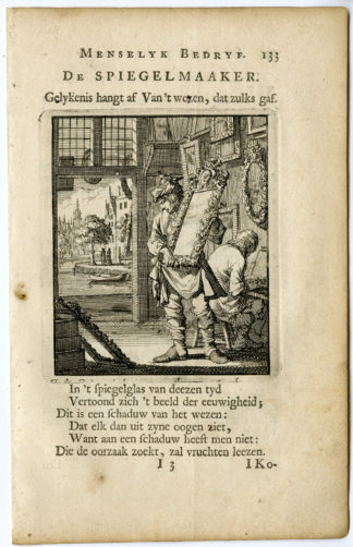 Antique Print-PROFESSION-SPIEGELMAAKER-MIRROR MAKER-Luyken-c.1700