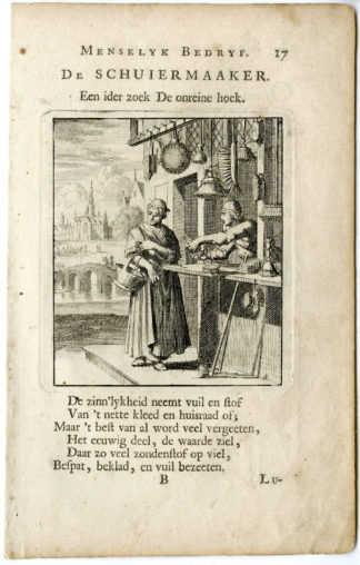 Antique Print-PROFESSION-SCHUIERMAAKER-SCRAPER-Luyken-c.1700