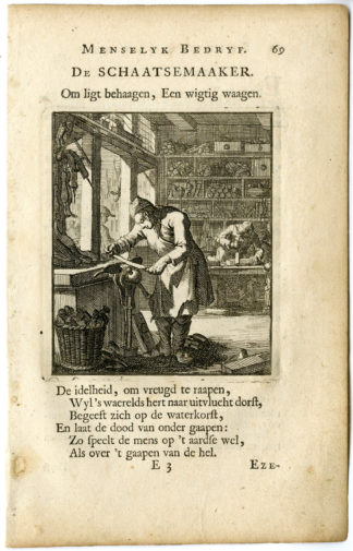 Antique Print-PROFESSION-SCHAATSEMAAKER-SKATE MAKER-Luyken-c.1700