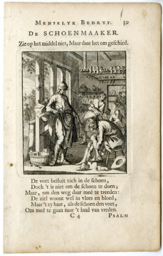 Antique Print-PROFESSION-SCHOENMAKER-SHOEMAKER-Luyken-c.1700