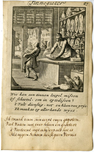 Antique Print-PROFESSION-TINNEGIETER-TIN CAN MAKER-Luyken-1720