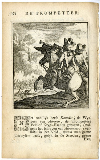 Antique Print-PROFESSION-TROMPETTER-TRUMPET MAKER-Luyken-c.1700