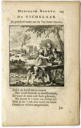 Antique Print-PROFESSION-MASON-Luyken-c.1700