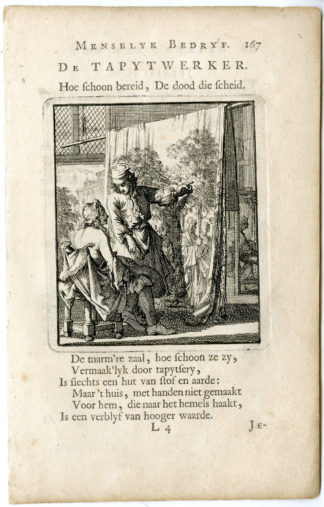 Antique Print-PROFESSION-TAPYTWERKER-CARPET WORKER-Luyken-c.1700