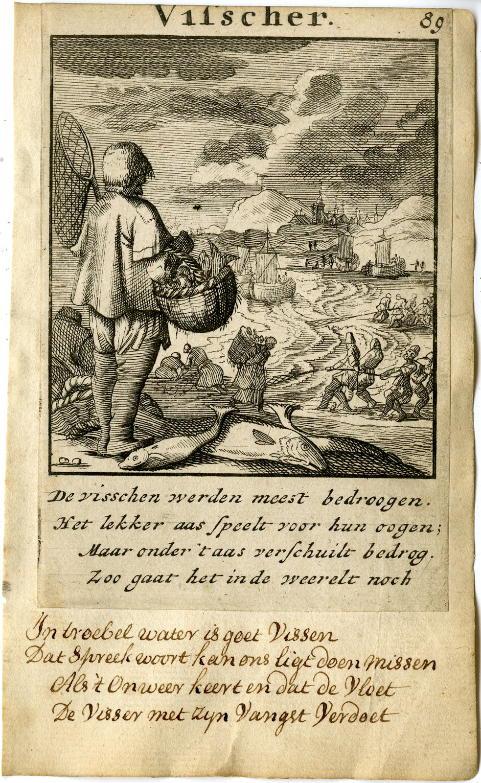 , Antique Print-PROFESSION-VISSCHER-FISHER-Luyken-1720, Pictura Antique Prints