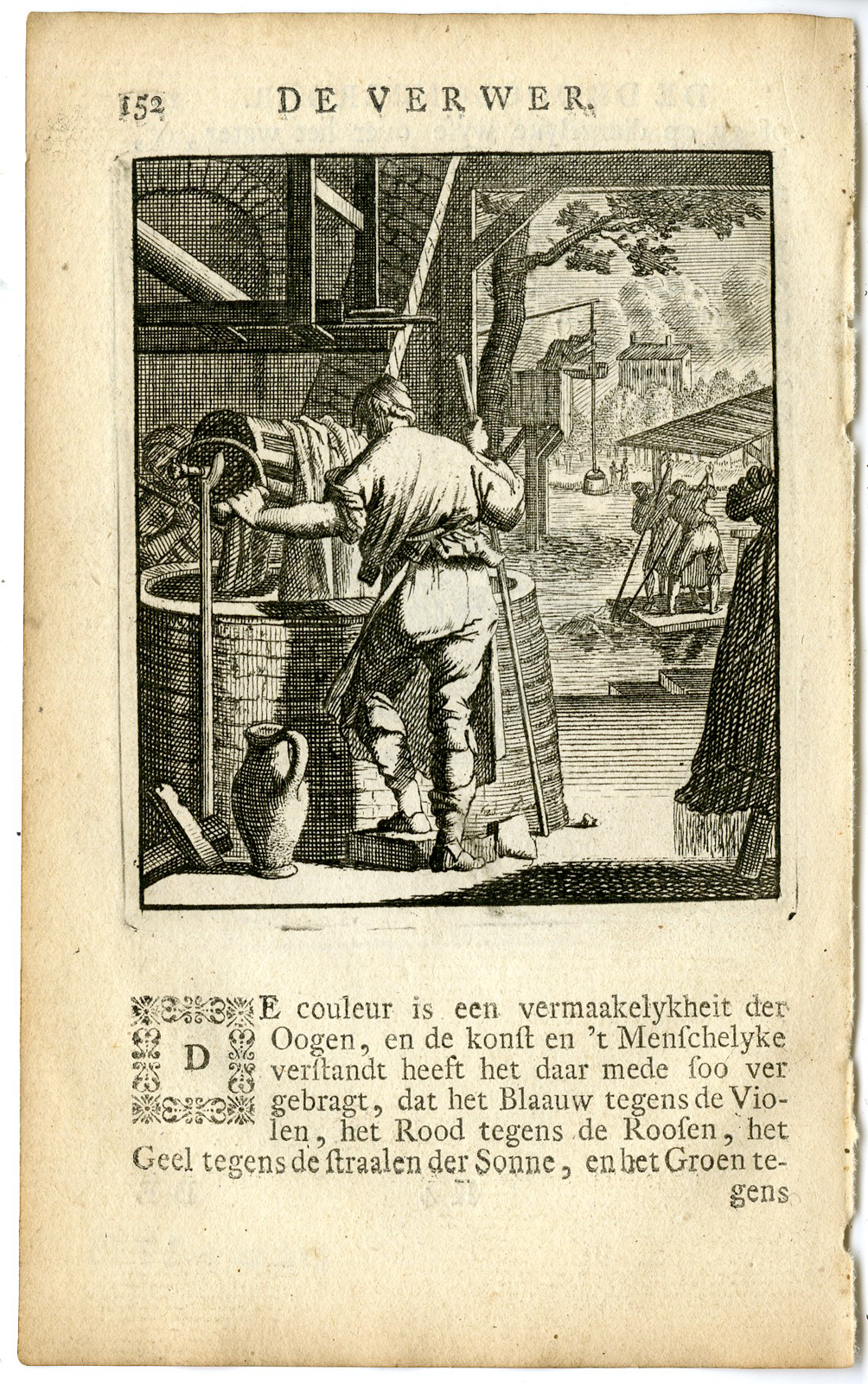 , Antique Print-PROFESSION-VERWER-PAINTER-Luyken-c.1700, Pictura Antique Prints