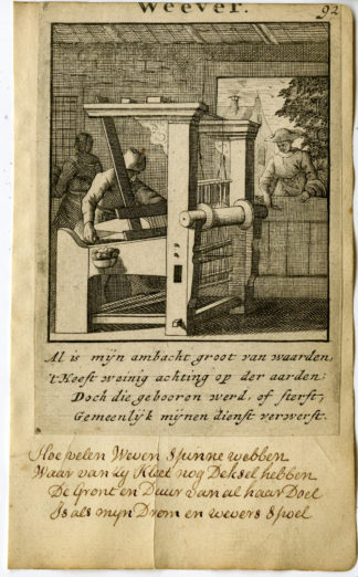 Antique Print-PROFESSION-WEEVER-WEAVER-Luyken-1720