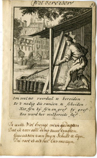 Antique Print-PROFESSION-WOLBEREIDER-WOOL MAKER-Luyken-1720