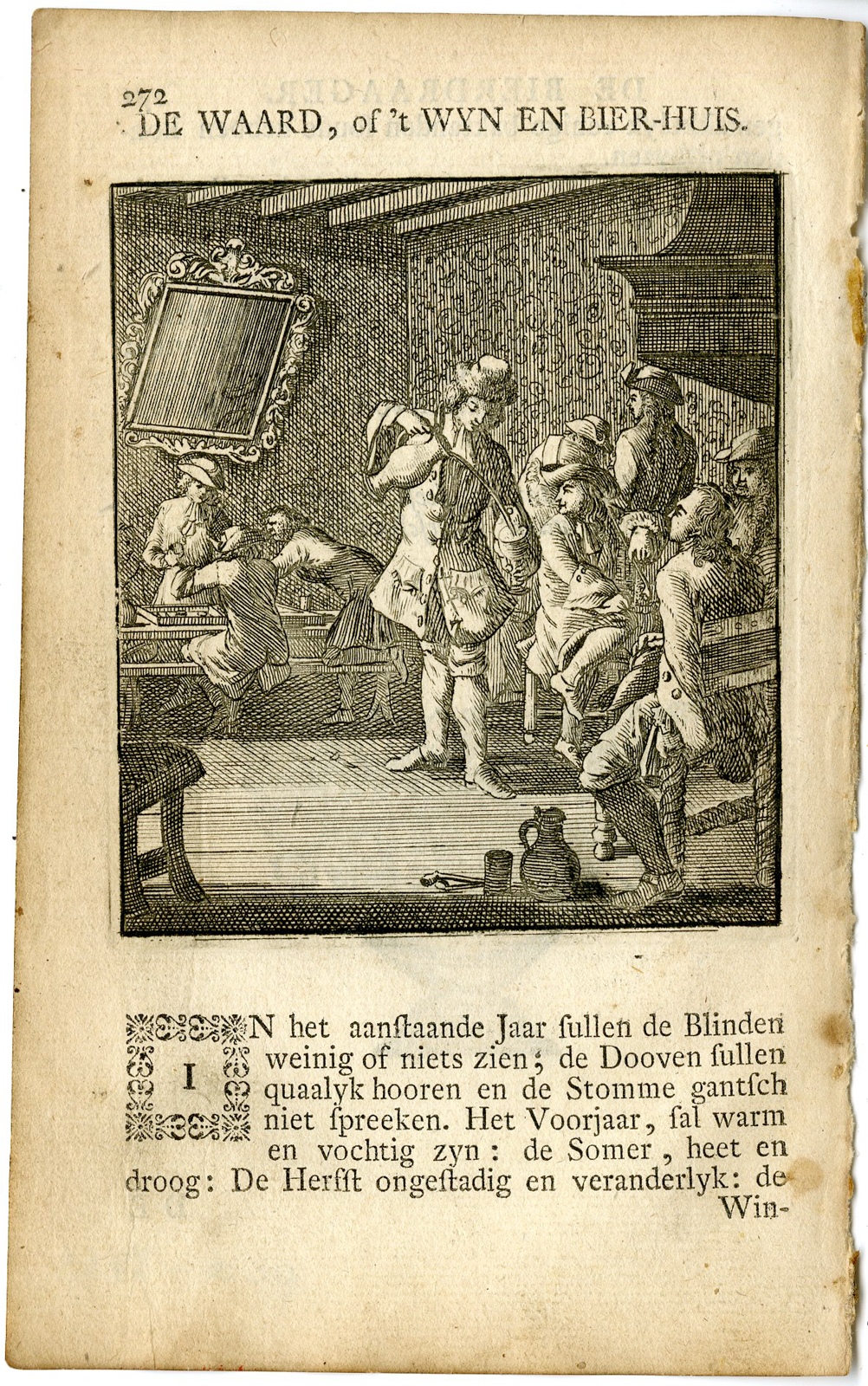 , Antique Print-PROFESSION-WAARD-KROEGBAAS-PUB OWNER-Luyken-c.1700, Pictura Antique Prints