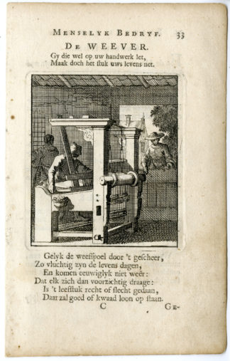 Antique Print-PROFESSION-WOLBEREIDER-WOOL MAKER-Luyken-c.1700